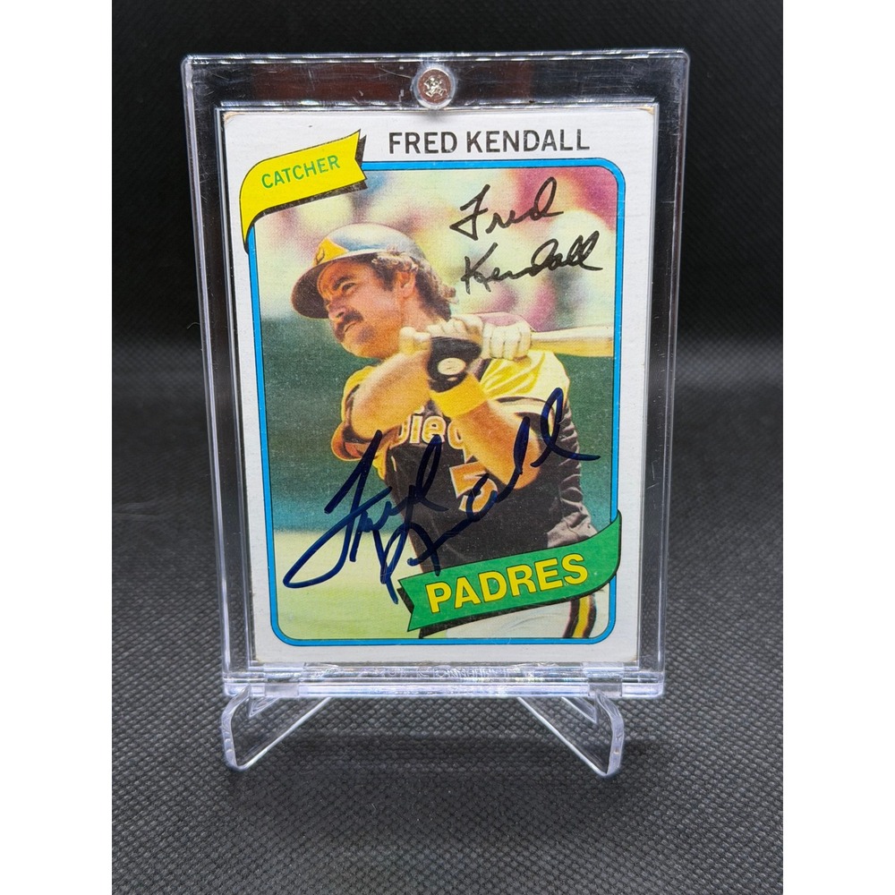 1980 Topps Fred Kendall San Diego Padres Signed Baseball Card Autograph Catcher